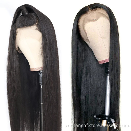Wholesale virgin human hair lace wig vendor, 100% virgin cuticle aligned long hair wigs Brazilian human hair lace front wig